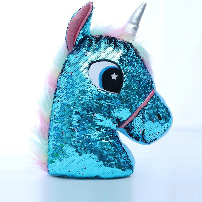 Chinese hot sales unicorn reversible sequin toys home car decoration 