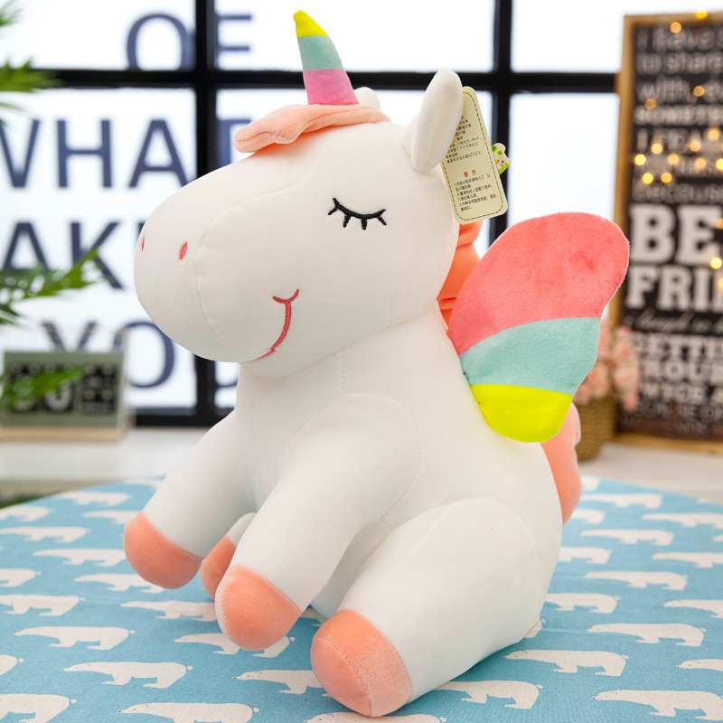 Factory OEM rainbow soft unicorn plush toy girl dolls