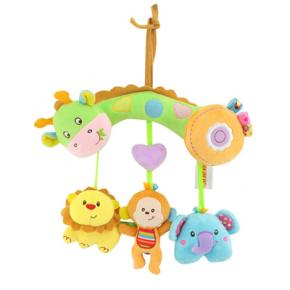 High quality plush baby rattle toy plush stuffed animal  hanging toys for cradle 