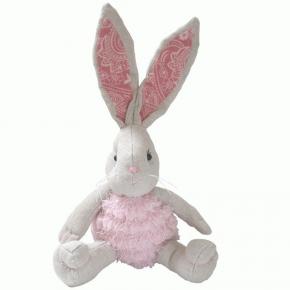 Wholesale plush pink and blue easter toy with egg stuffed bunny 