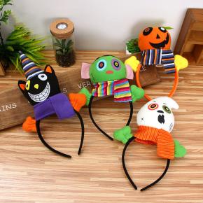 Wholesale Cute Accessory Halloween party Doll Headband With Cat Ghost 