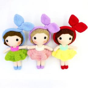 Crochet Toys Knitted Handmade Amigurumi Cute Girl Baby Doll For Children 