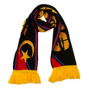 Custom logo scarves knitted polyester scarf sports football fan scarf