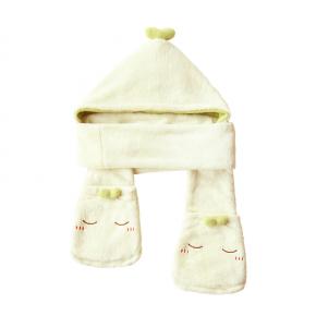 Three piece set of hoods warm and lovely hat gloves integrated scarf