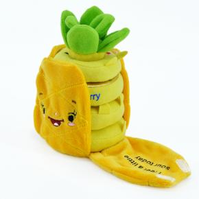 Custom soft smile yellow pineapples banana fill four flap plush toy with smell eco friendly stuffed toy 