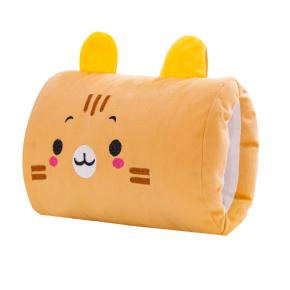 Plush cartoon children pillow cushion plush cat shape Warm hand cover