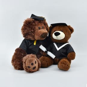 Custom Wholesale Fluffy Stuffed Graduation Gift Teddy Bear With Doctoral Hat