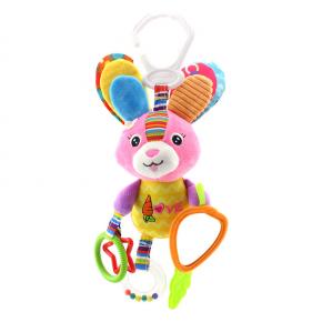 Stuffed Animal Hanging Toy Baby Rattle Crinkle Squeaky Toys Car Seat Stroller Toys for for 0-12 Months Baby